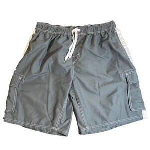 Kanu Surf Swim Trunks/Bathing Suit~Mens XXL/2X~Gray~Barracuda~Lined~Pockets